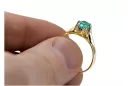 Ring Emerald 14K Yellow gold Vintage craft vrc122y